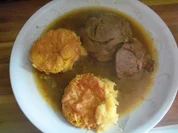 Fleischgericht - Spanferkelrollbraten mit Kartoffelmuffins - Rezept