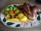 3. Adventsessen / Adventsmenü Orangenhähnchen in Rosinensoße mit Rosenkohl und Kartoffeln - Rezept
