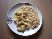Curryhähnchengeschnetzeltes mit Reis - Rezept