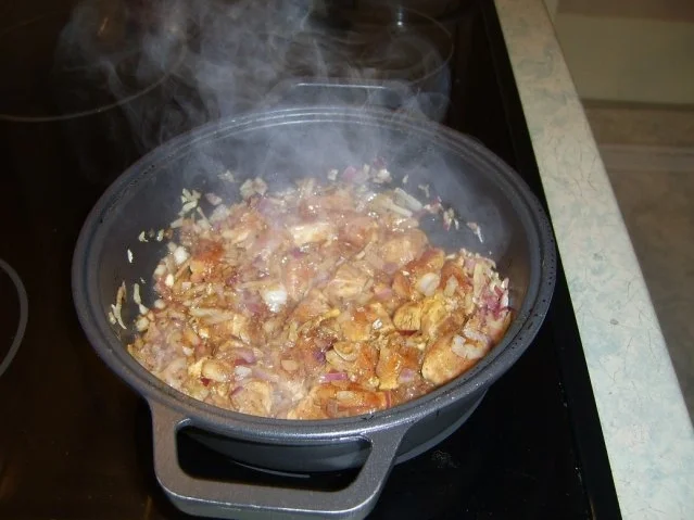 Rezept: Pflaumen-Hühnchen mit Glasnudeln als Auflauf Bild Nr. 10 Pflaumen-Hühnchen mit Glasnudeln als Auflauf - Rezept - Bild Nr. 10