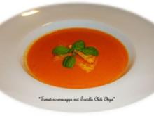 Tomaten Creme Suppe mit Tortila Chili Chips - Rezept