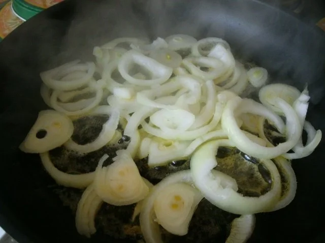 Rezept: Kartoffelbrei mit Leber und Zwiebelringen Bild Nr. 4 Kartoffelbrei mit Leber und Zwiebelringen - Rezept - Bild Nr. 4