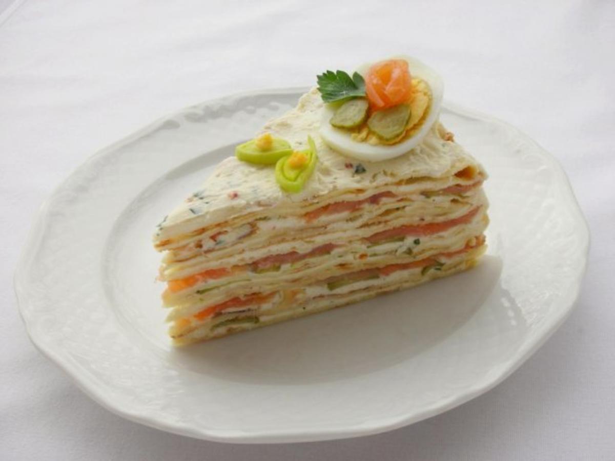 Pikante Crepes - Torte mit Räucherlachs - Rezept - Bild Nr. 14