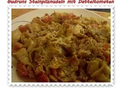 Nudeln: Steinpilznudeln mit Datteltomaten, Speck und Parmesan - Rezept