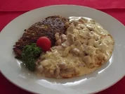 Rezept: Geflügelgeschnetzeltes nach "Zürcher-Art" Geflügelgeschnetzeltes nach "Zürcher-Art" - Rezept