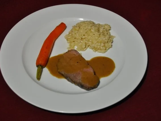 Rinderfilet mit Risotto und kleiner Gemüsebeilage - Rezept