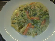 Pasta in Gemüse-Gorgonzola Sosse - Rezept