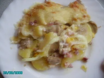 Rezept: Buntes Kartoffel-Gratin Buntes Kartoffel-Gratin - Rezept