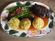 4. Adventsessen - Rouladen gefüllt an Speckbohnen und Kartoffelmuffins - Rezept