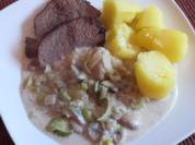 Rinderbraten mit Poree - Champignons Gemüse - Rezept