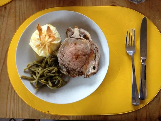 Rinderbraten mit grünen Bohnen und Kartoffelsäckchen - Rezept - Bild Nr. 3