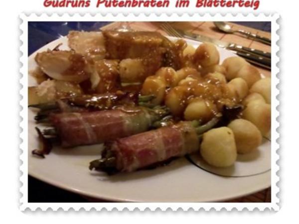 Geflügel: Putenbraten im Teigmantel mit Sesamsoße und grüne Bohnen im ...