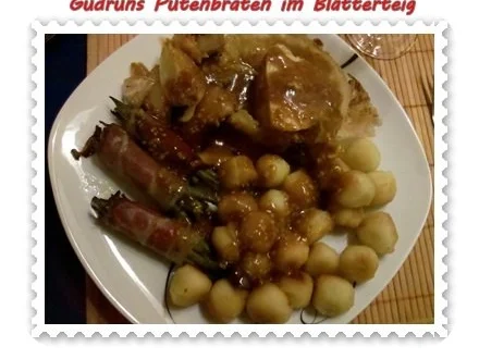 Rezept: Geflügel: Putenbraten im Teigmantel mit Sesamsoße und grüne Bohnen im Schinkenmantel Bild Nr. 16 Geflügel: Putenbraten im Teigmantel mit Sesamsoße und grüne Bohnen im Schinkenmantel - Rezept - Bild Nr. 16
