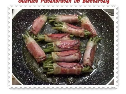 Gemüse: Putenbraten im Teigmantel mit Sesamsoße und grüne Bohnen im Schinkenmantel II - Rezept - Bild Nr. 8