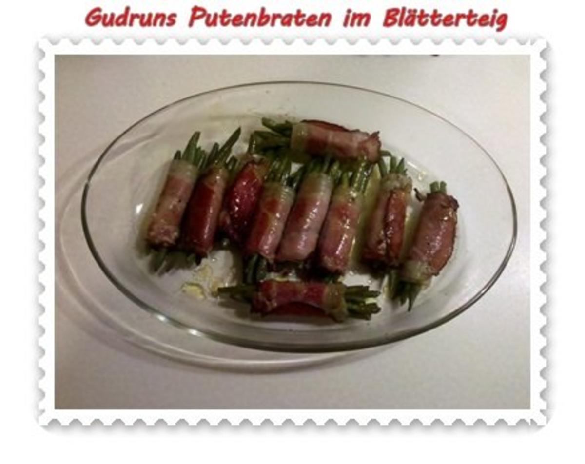 Gemüse: Putenbraten im Teigmantel mit Sesamsoße und grüne Bohnen im Schinkenmantel II - Rezept - Bild Nr. 9