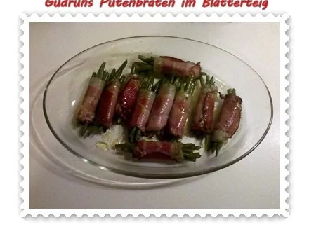 Gemüse: Putenbraten im Teigmantel mit Sesamsoße und grüne Bohnen im Schinkenmantel II - Rezept - Bild Nr. 9