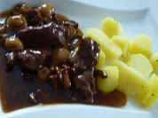 Rinderpilzgulasch besonders zart, ein Test - Rezept