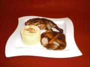 Kaninchen mit Oliven an Selleriepüree - Rezept