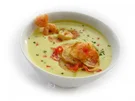 Feurige Currysuppe mit Garnelen und Kartoffelchips - Rezept