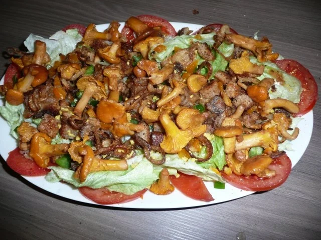 Hirschbraten mit Kartoffel-Plätzchen,Pfifferlingen und Jägersalat - Rezept - Bild Nr. 13