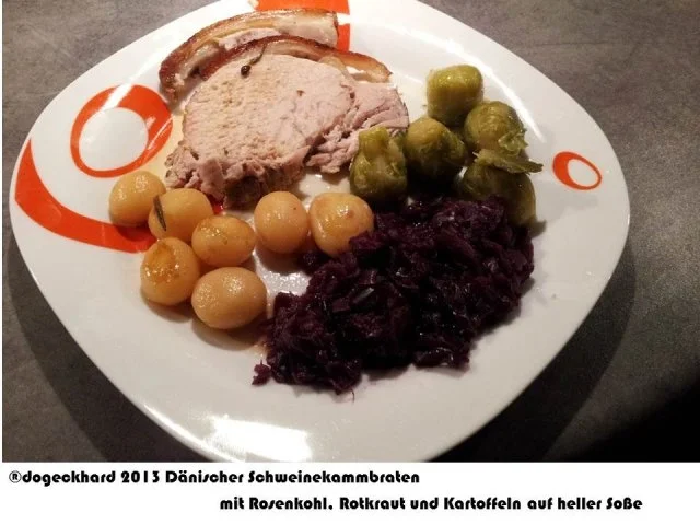 Rezept: Schweinekammbraten österreichisch dänisch, østrigsk Svinekamsteg med dansk tilbehør Schweinekammbraten österreichisch dänisch, østrigsk Svinekamsteg med dansk tilbehør - Rezept