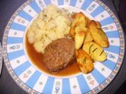Pastinaken, Rosmarinkartoffeln und Reste vom falschen Hasen - Rezept