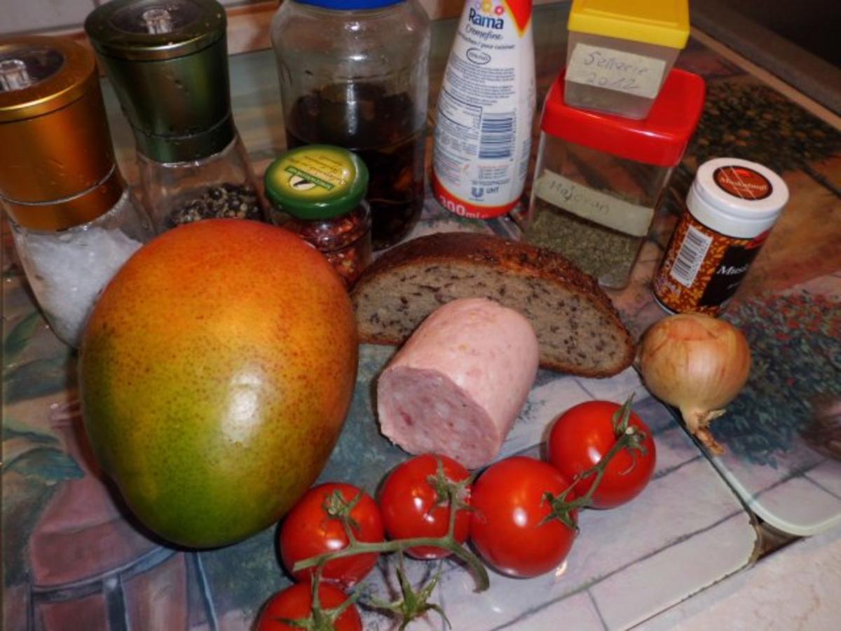 Pfannengericht: Rahmbrot-Wurstpfanne mit Tomaten - Rezept - Bild Nr. 2
