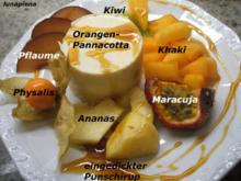 Dessert: Orangen-Panna-Cotta in exotischen Früchten - Rezept