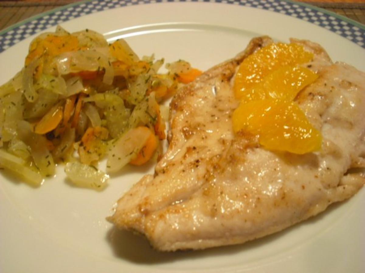 Forellenfilets mit Fenchel-Gelbe-Rüben-Gemüse - Rezept