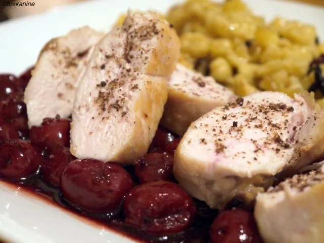 Hähnchenbrust mit Pfefferkirschen - Rezept