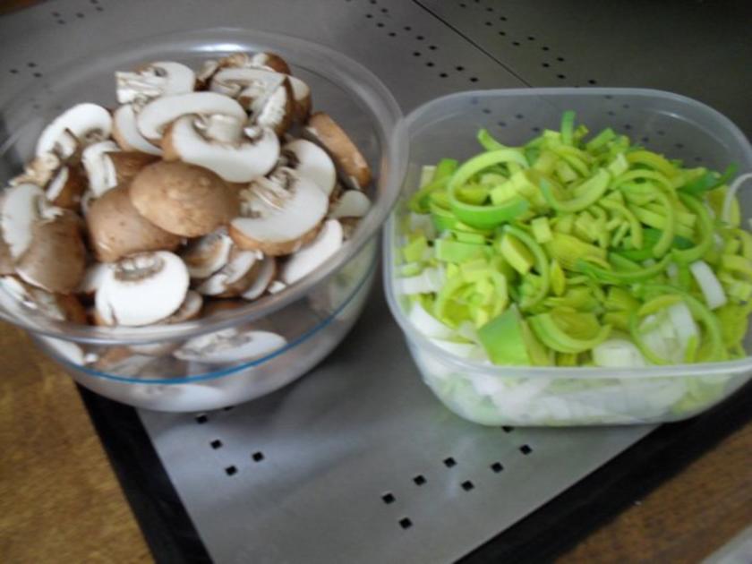 Hackbraten gefüllt mit Lauch und Champignons aus dem Ofen - einfach ...