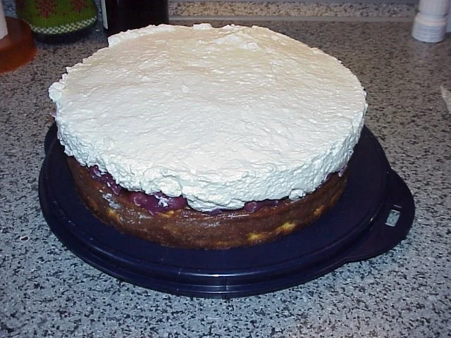 Doppelter Käsekuchen mit Kirschen - Rezept