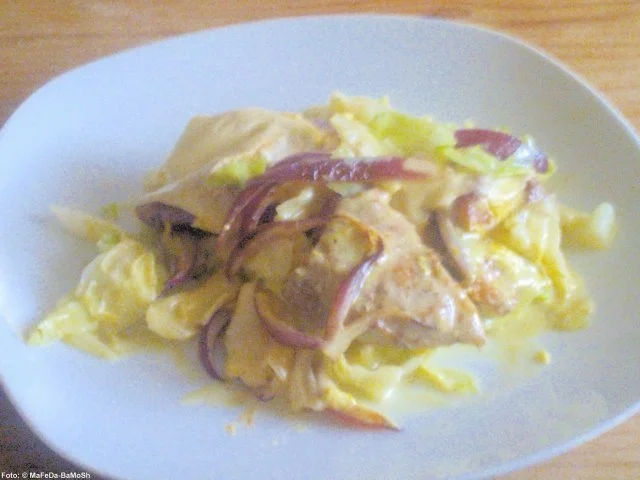 Gratinierte Schweineschnitzel auf Spitzkohl - Rezept