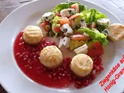 Gebackener-Ziegenkäse auf Honig-Granatapfel - Rezept