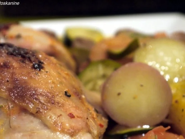 Pikant-fruchtige Hähnchenschenkel aus dem Ofen - Rezept