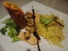 gefüllte Puten Röllchen mit Champignon Sauce & Press Kartoffel - Rezept