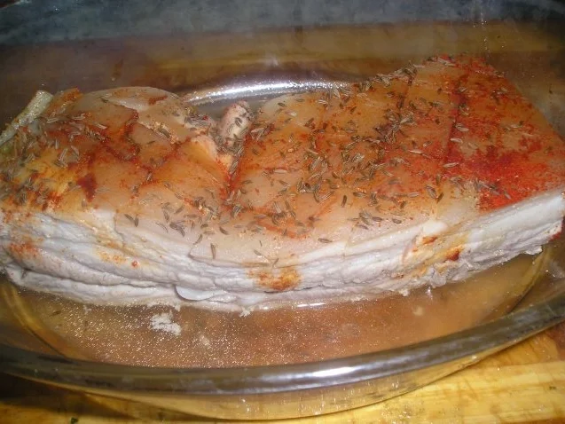 Rezept: gebratenes Bauchfleisch mit viel Kümmel Bild Nr. 2 gebratenes Bauchfleisch mit viel Kümmel - Rezept - Bild Nr. 2