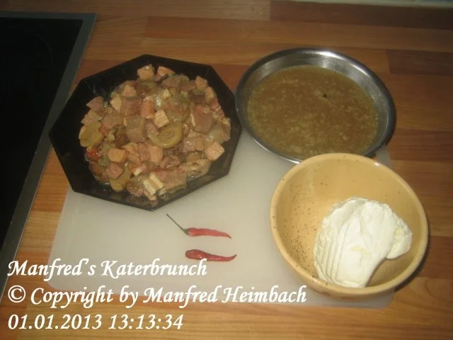 Rezept: Fleisch – Manfred’s Katerbrunch Bild Nr. 3 Fleisch – Manfred’s Katerbrunch - Rezept - Bild Nr. 3
