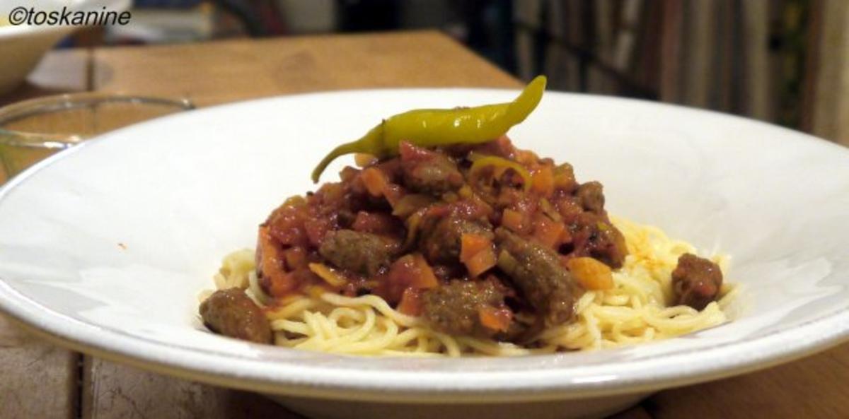 Spaghetti mit Merguez-Tomaten-Sauce - Rezept - Bild Nr. 16