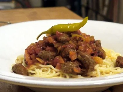 Spaghetti mit Merguez-Tomaten-Sauce - Rezept - Bild Nr. 16
