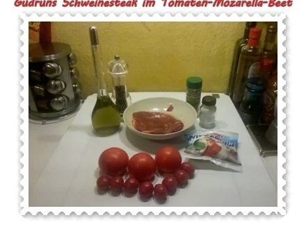 Rezept: Fleisch: Pikantes Schweinesteak im Tomaten-Mozarella-Nest Bild Nr. 3 Fleisch: Pikantes Schweinesteak im Tomaten-Mozarella-Nest - Rezept - Bild Nr. 3