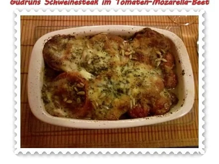 Rezept: Fleisch: Pikantes Schweinesteak im Tomaten-Mozarella-Nest Bild Nr. 13 Fleisch: Pikantes Schweinesteak im Tomaten-Mozarella-Nest - Rezept - Bild Nr. 13