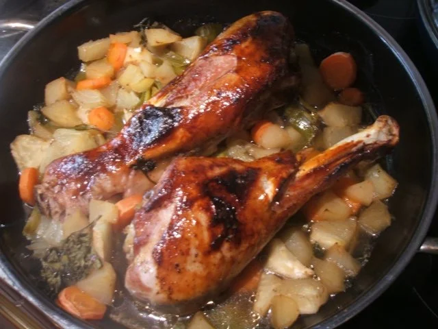 Rezept: Geflügel: Putenkeulen aus dem Rohr Bild Nr. 6 Geflügel: Putenkeulen aus dem Rohr - Rezept - Bild Nr. 6