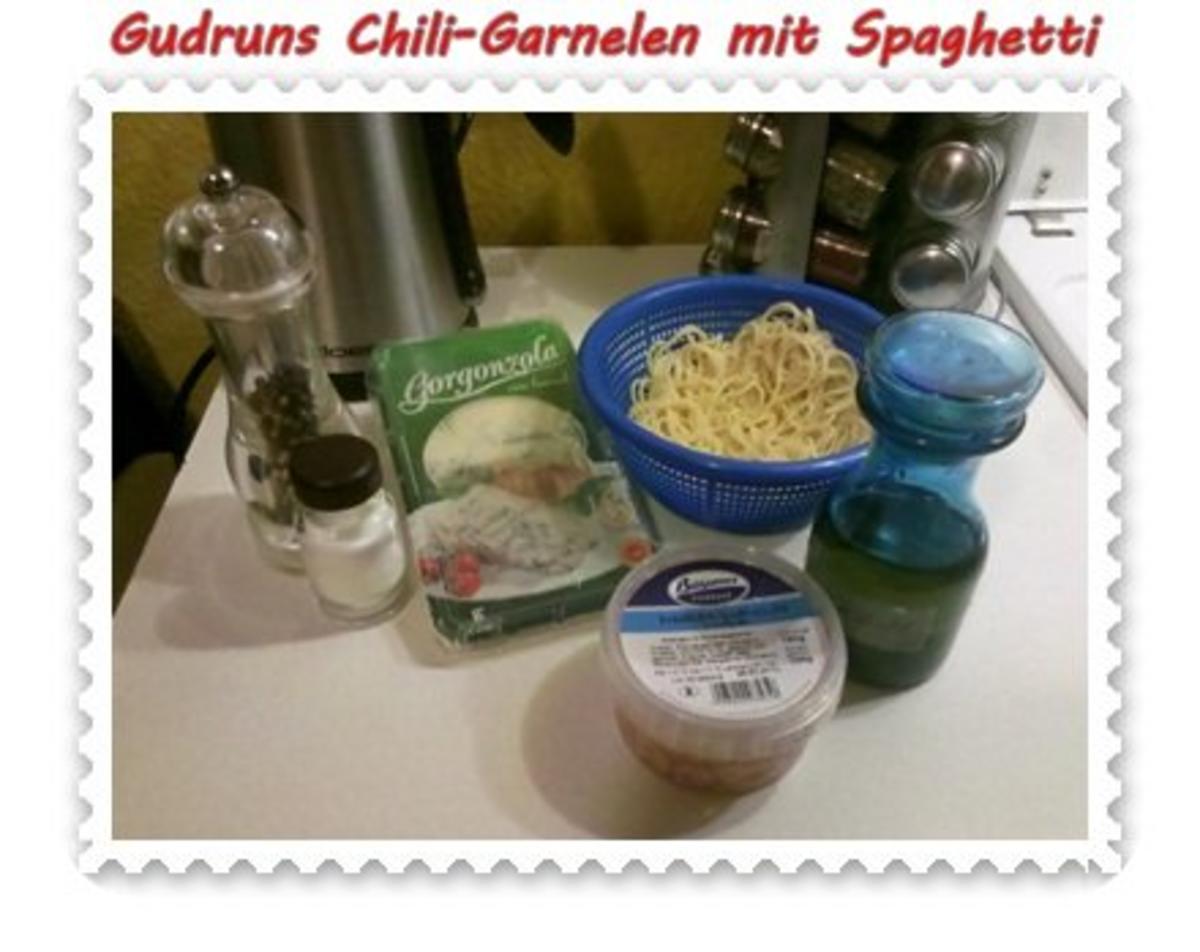 Nudeln: Chili-Garnelen mit Gorgonzola und Spaghetti - Rezept - Bild Nr. 2