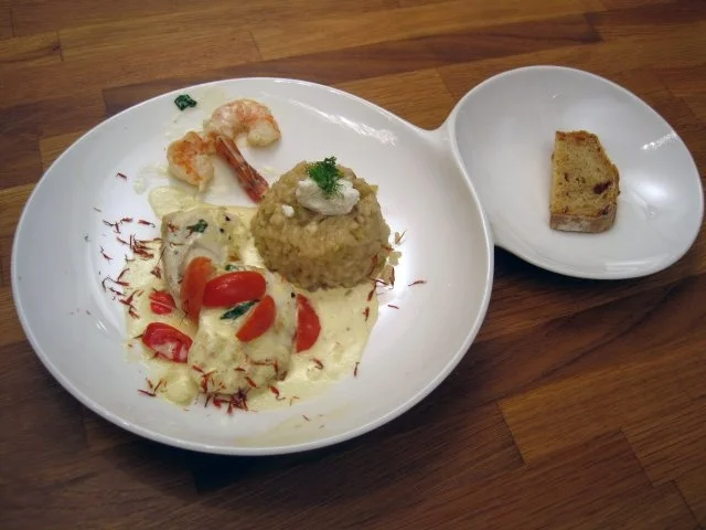 Rezept: Seeteufel mit Weißweinsoße und Fenchel-Risotto Seeteufel mit Weißweinsoße und Fenchel-Risotto - Rezept