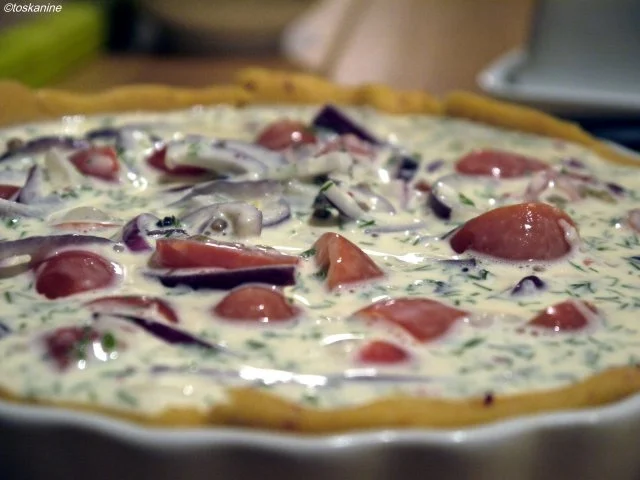 Tomaten-Zwiebel-Quiche mit Graved Lachs - Rezept - Bild Nr. 13