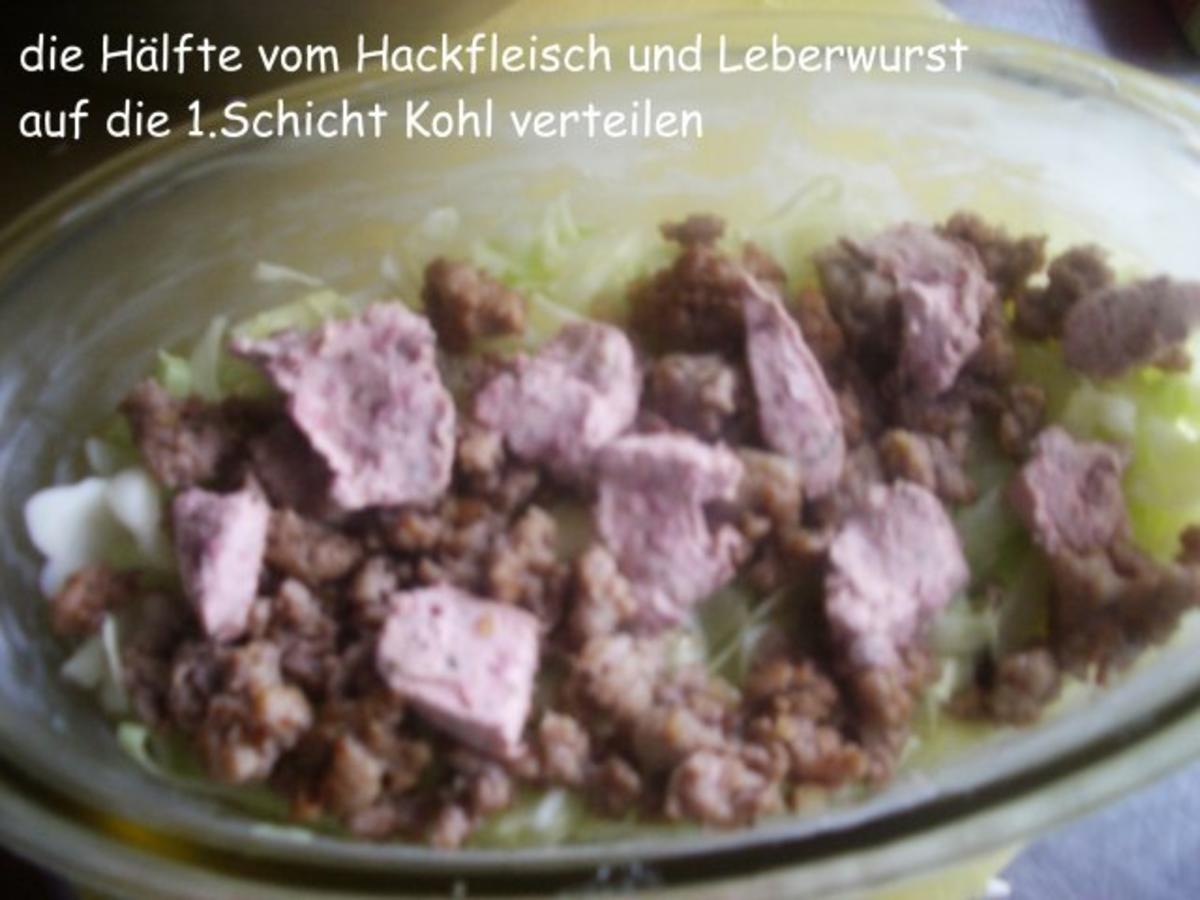 Spitzkohlauflauf mit Hackfleisch und Leberwurst - Rezept - Bild Nr. 5