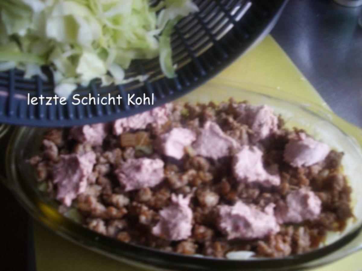 Spitzkohlauflauf mit Hackfleisch und Leberwurst - Rezept - Bild Nr. 6