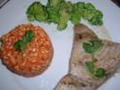 Thunfischsteaks, Tomatenrisotto an Broccoli - Rezept