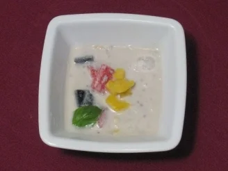 Mango, Litschi und Nanka in Kokosmilch - Rezept